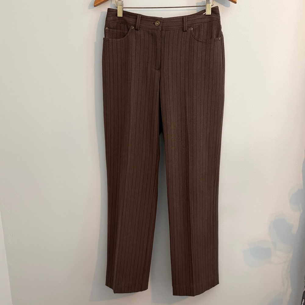 Rafaella Brown Herringbone Dress Pants